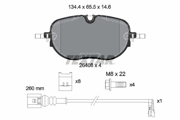 Brake Pad Set, disc brake - 2640801 TEXTAR