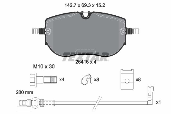 Brake Pad Set, disc brake - 2641601 TEXTAR