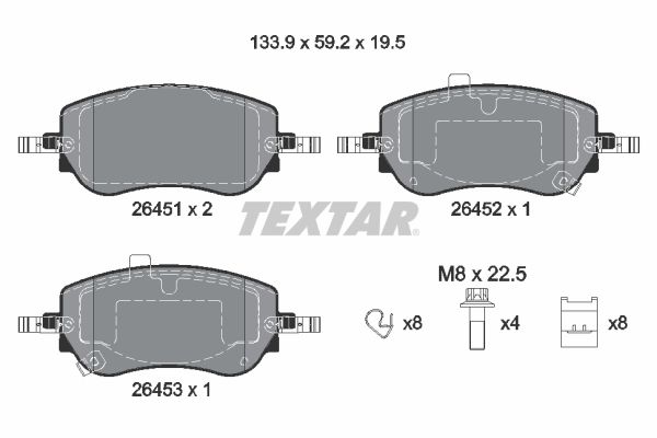 Brake Pad Set, disc brake - 2645101 TEXTAR