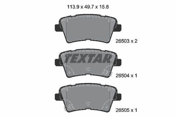 Kit pastiglie freno, Freno a disco - 2650301 TEXTAR