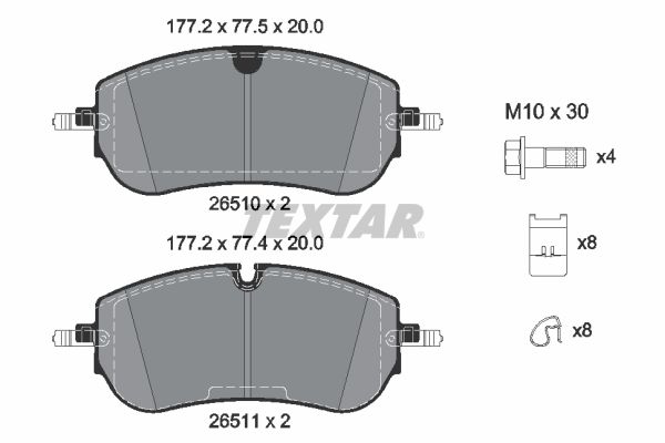 Brake Pad Set, disc brake - 2651001 TEXTAR