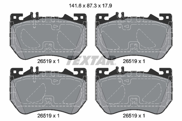 Kit pastiglie freno, Freno a disco - 2651901 TEXTAR
