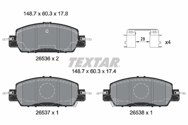 Kit pastiglie freno, Freno a disco - 2653601 TEXTAR