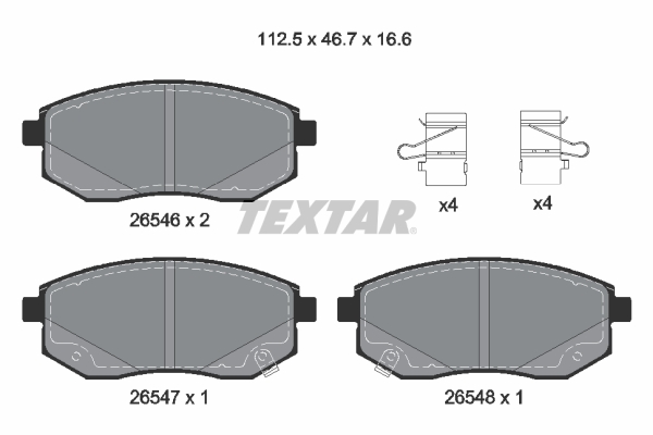 Brake Pad Set, disc brake - 2654601 TEXTAR
