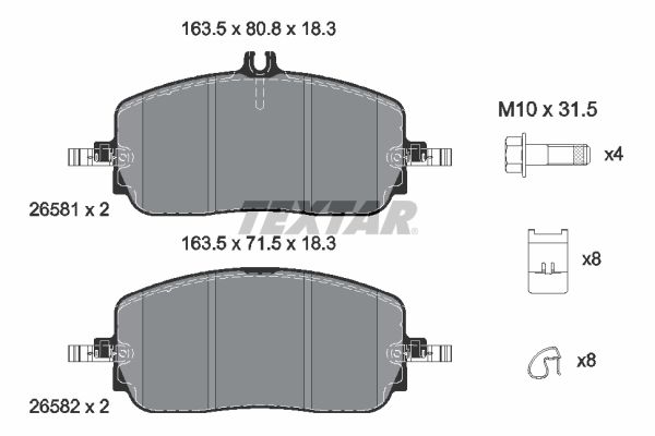 Brake Pad Set, disc brake - 2658101 TEXTAR
