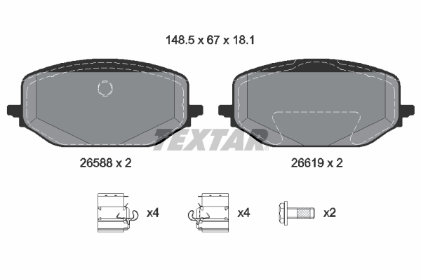 Brake Pad Set, disc brake - 2658801 TEXTAR