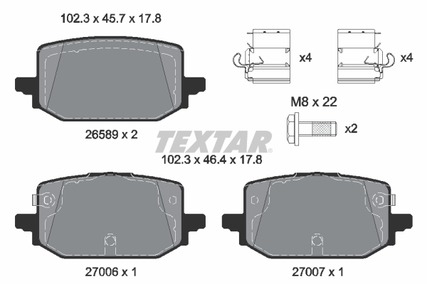Brake Pad Set, disc brake - 2658901 TEXTAR