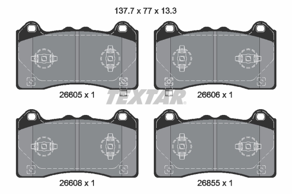 Kit pastiglie freno, Freno a disco - 2660501 TEXTAR