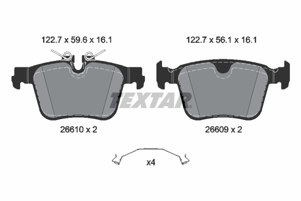 Kit pastiglie freno, Freno a disco - 2661001 TEXTAR