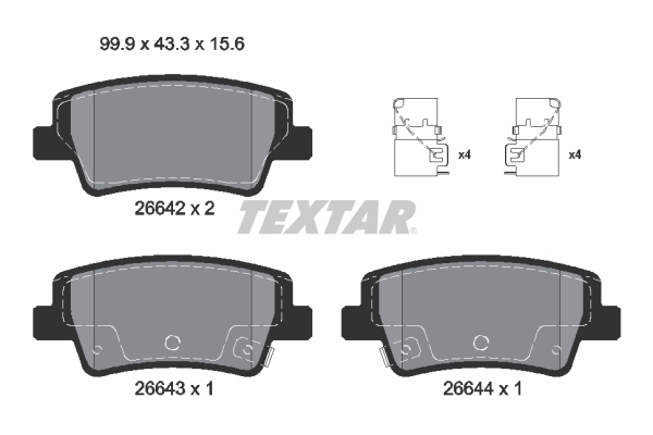 Brake Pad Set, disc brake - 2664201 TEXTAR