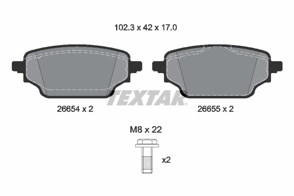 Brake Pad Set, disc brake - 2665401 TEXTAR