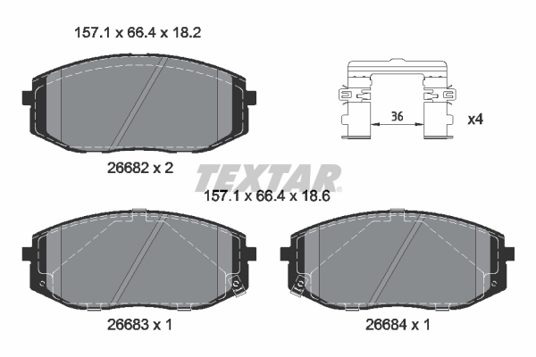 Brake Pad Set, disc brake - 2668201 TEXTAR
