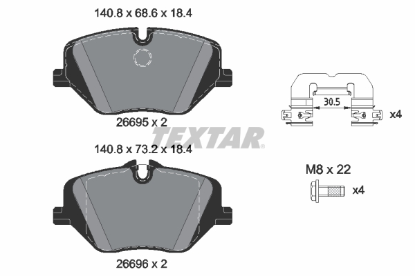 Brake Pad Set, disc brake - 2669501 TEXTAR