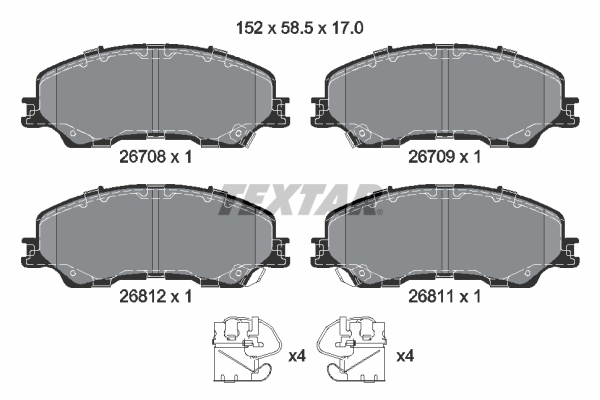 Brake Pad Set, disc brake - 2670801 TEXTAR