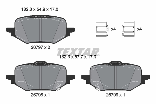 Brake Pad Set, disc brake - 2679701 TEXTAR