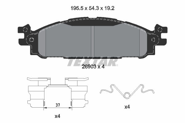 Brake Pad Set, disc brake - 2690301 TEXTAR