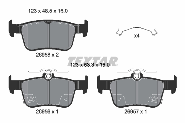Brake Pad Set, disc brake - 2695801 TEXTAR