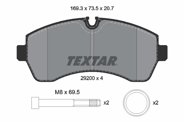 Kit pastiglie freno, Freno a disco - 2920006 TEXTAR