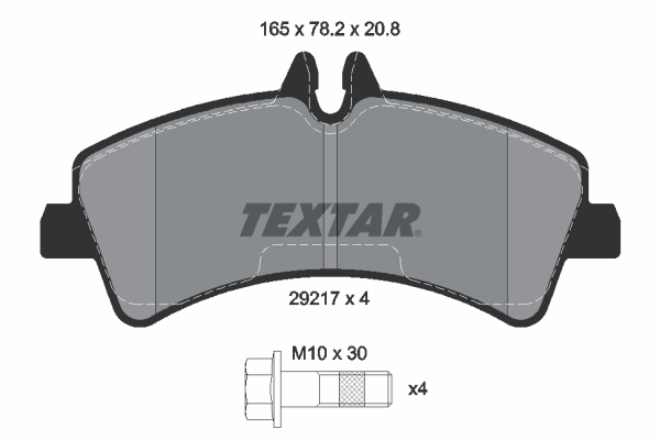 Комплект тормозных колодок, дисковый тормоз - 2921702 TEXTAR