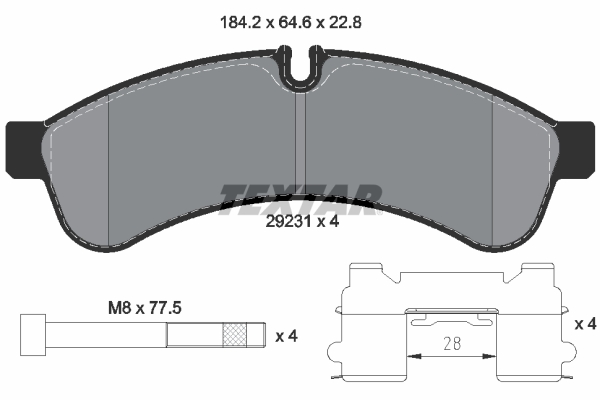 Brake Pad Set, disc brake - 2923101 TEXTAR
