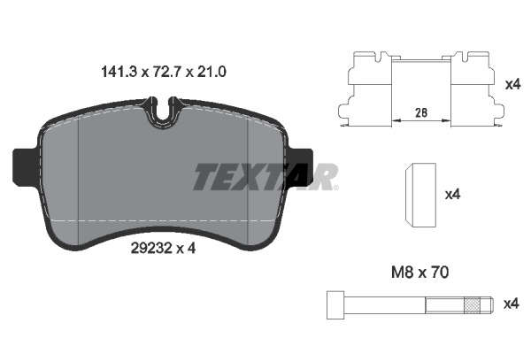 Brake Pad Set, disc brake - 2923201 TEXTAR