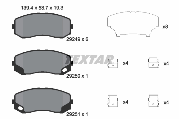 Brake Pad Set, disc brake - 2924901 TEXTAR