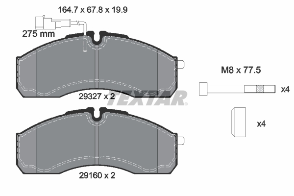 Brake Pad Set, disc brake - 2932701 TEXTAR