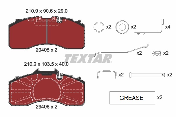 Kit pastiglie freno, Freno a disco - 2940501 TEXTAR