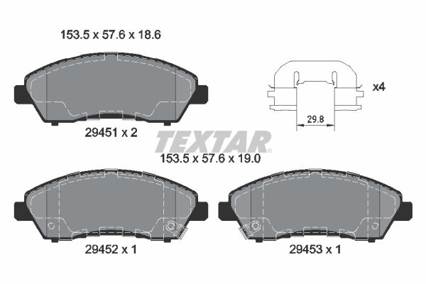 Brake Pad Set, disc brake - 2945101 TEXTAR