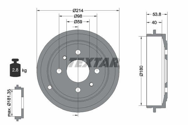 Brake Drum - 94014800 TEXTAR