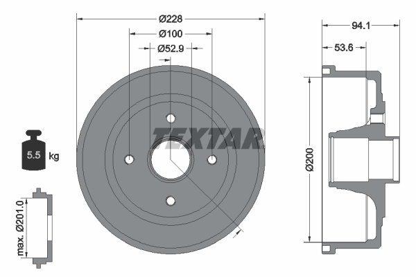 Brake Drum - 94024200 TEXTAR
