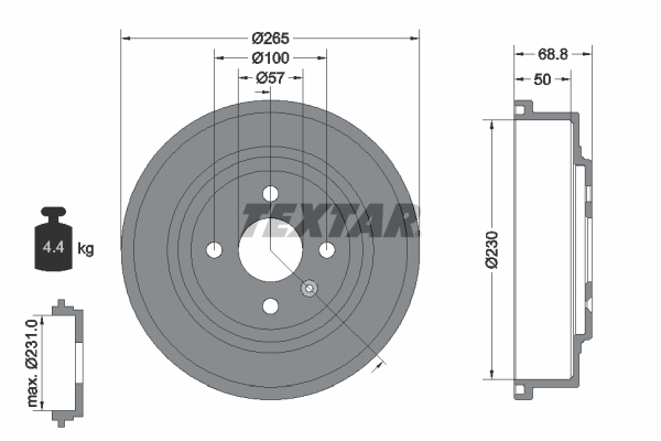 Brake Drum - 94031500 TEXTAR