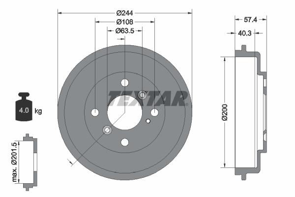 Brake Drum - 94031900 TEXTAR