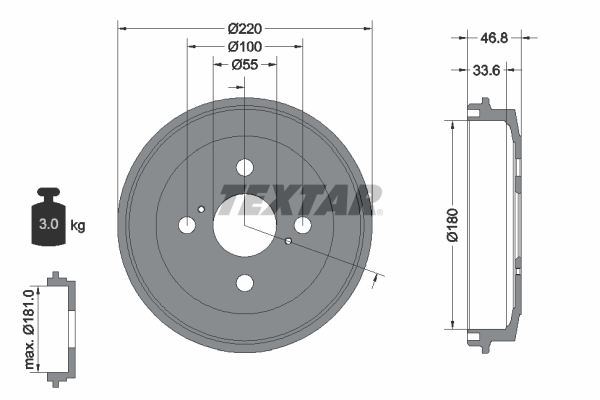 Brake Drum - 94036400 TEXTAR