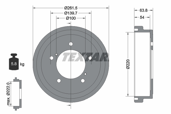 Brake Drum - 94037800 TEXTAR