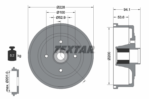 Brake Drum - 94041100 TEXTAR