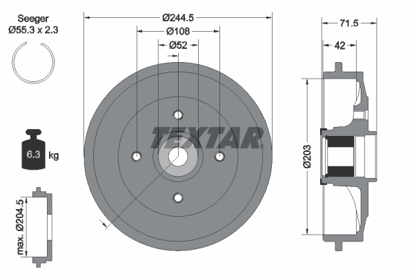 Brake Drum - 94041200 TEXTAR