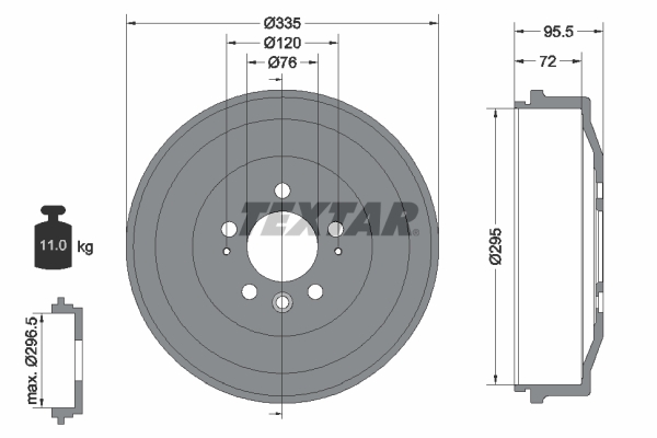 Brake Drum - 94043900 TEXTAR