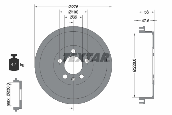 Brake Drum - 94044600 TEXTAR