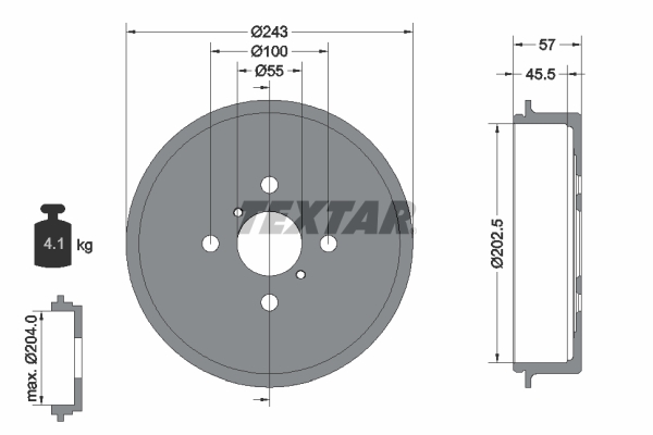 Brake Drum - 94045200 TEXTAR