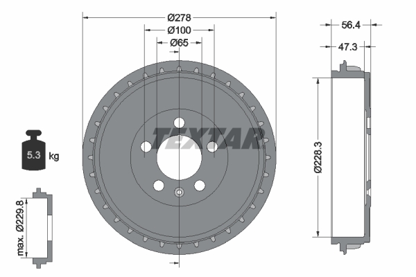 Brake Drum - 94046300 TEXTAR