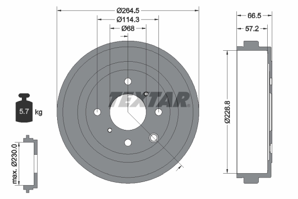 Brake Drum - 94046400 TEXTAR