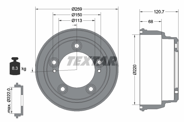 Brake Drum - 94046600 TEXTAR