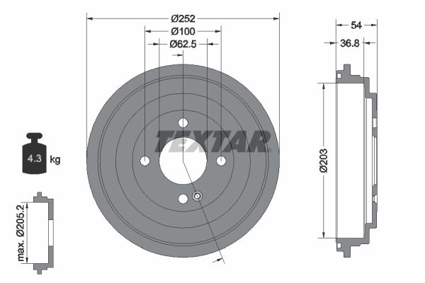 Brake Drum - 94046700 TEXTAR