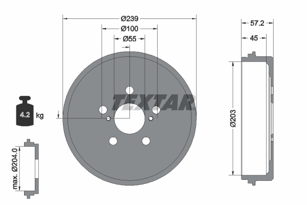 Brake Drum - 94049100 TEXTAR