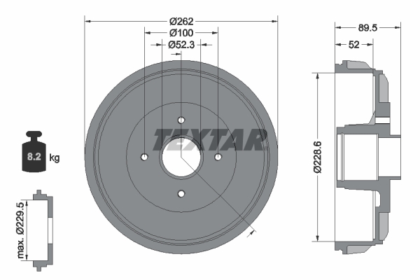 Brake Drum - 94049700 TEXTAR