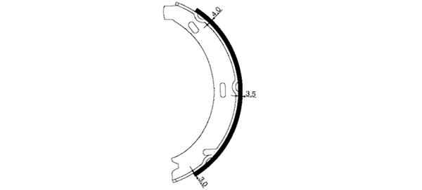 Brake Shoe Set, parking brake - 91057100 TEXTAR