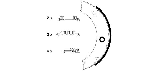 Brake Shoe Set, parking brake - 91057900 TEXTAR