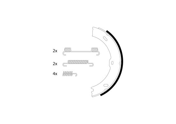 Brake Shoe Set, parking brake - 91066800 TEXTAR