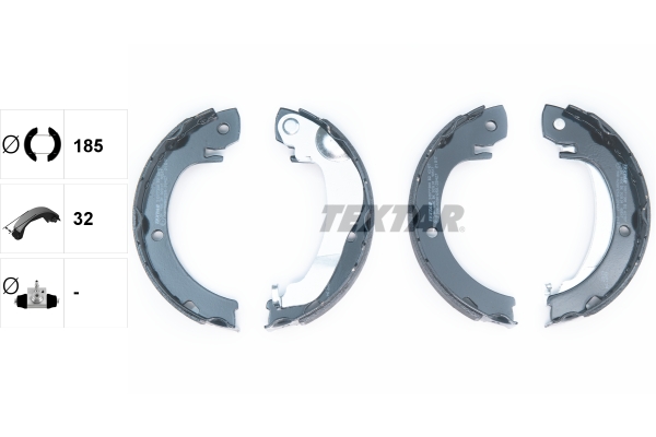 Brake Shoe Set, parking brake - 91077300 TEXTAR